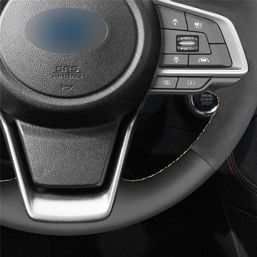 Loncky Auto Custom Fit OEM Black Genuine Leather Black Suede Steering